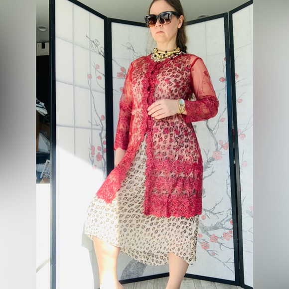 Anthropologie Metallic Mesh Mermaidcore Indie Sleeze INDIAN Tribal Core Dress - Picture 12 of 16